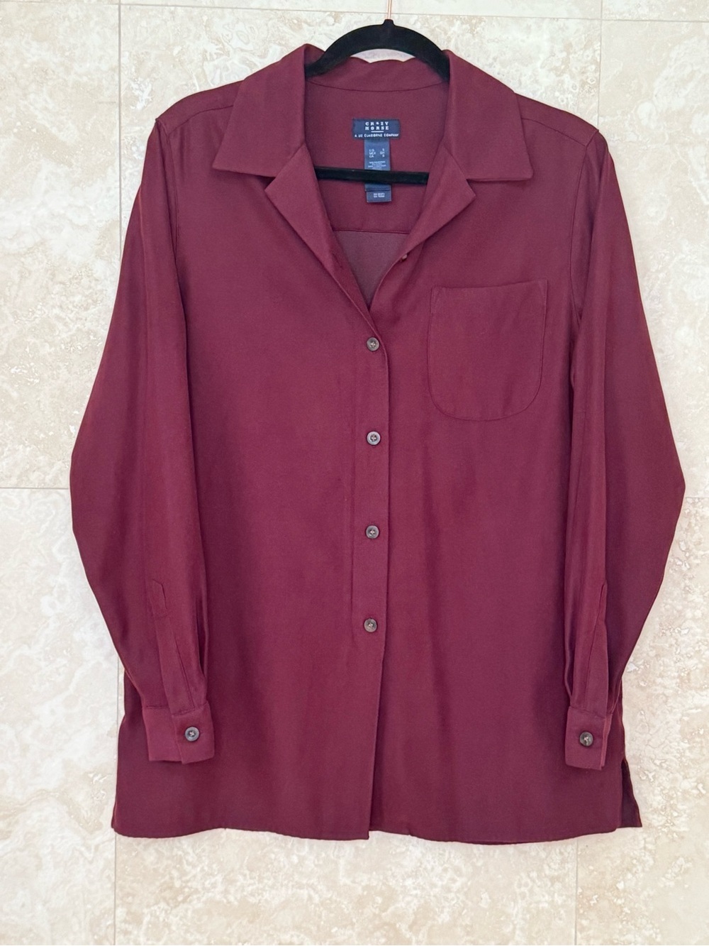 Liz Claiborne Women's Button-Down Shirt - Burgundy